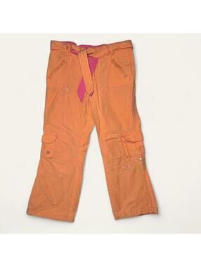 Orange And Pink Y2K Children’s Cargo Pants Size 4 2000s